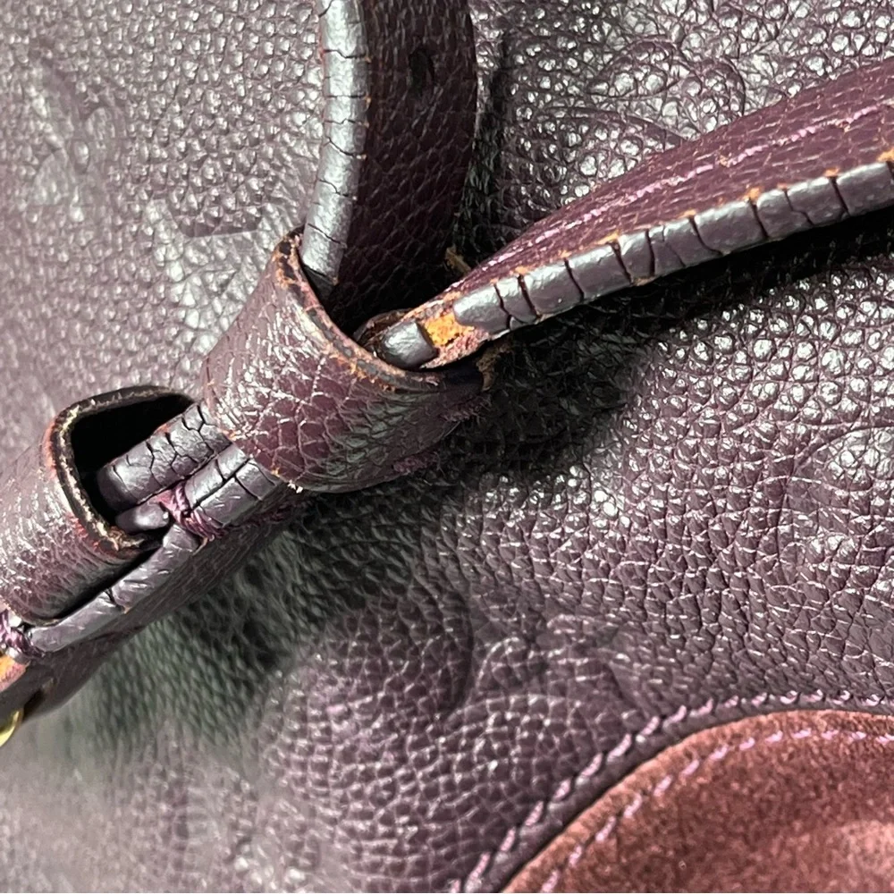 Louis Vuitton Empreinte Leather Bag Purple Audacieuse Suede Purse Authentic - Picture 9 of 16